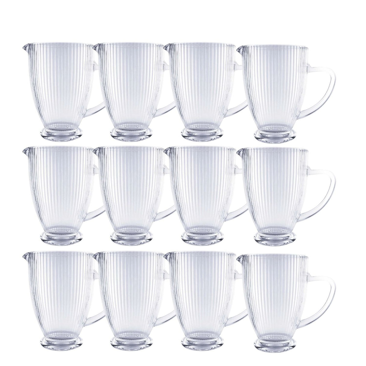 Set 12 Jarras Talladas 1350mL Lisa Bebida Allegra Vidrio