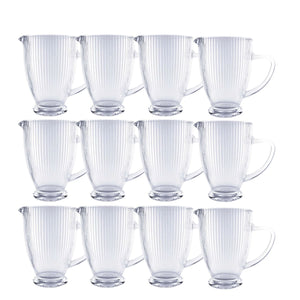 Set 12 Jarras Talladas 1350mL Lisa Bebida Allegra Vidrio