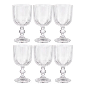 Set 6 Copas de Vidrio Vino Talladas 360mL Lisa Allegra