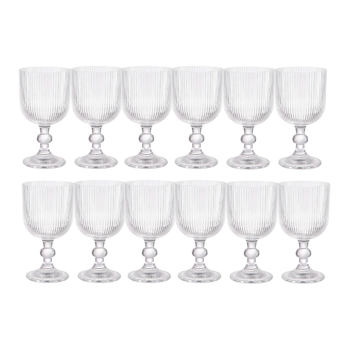 Set 12 Copas Vino Talladas 360mL Lisa Allegra De Vidrio