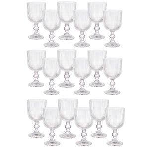 Set 18 Copas Vino Talladas 360mL Lisa Allegra De Vidrio