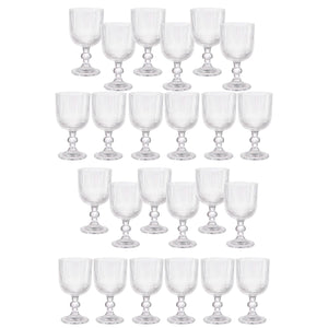 Set 24 Copas Vino Talladas 360mL Lisa Allegra De Vidrio