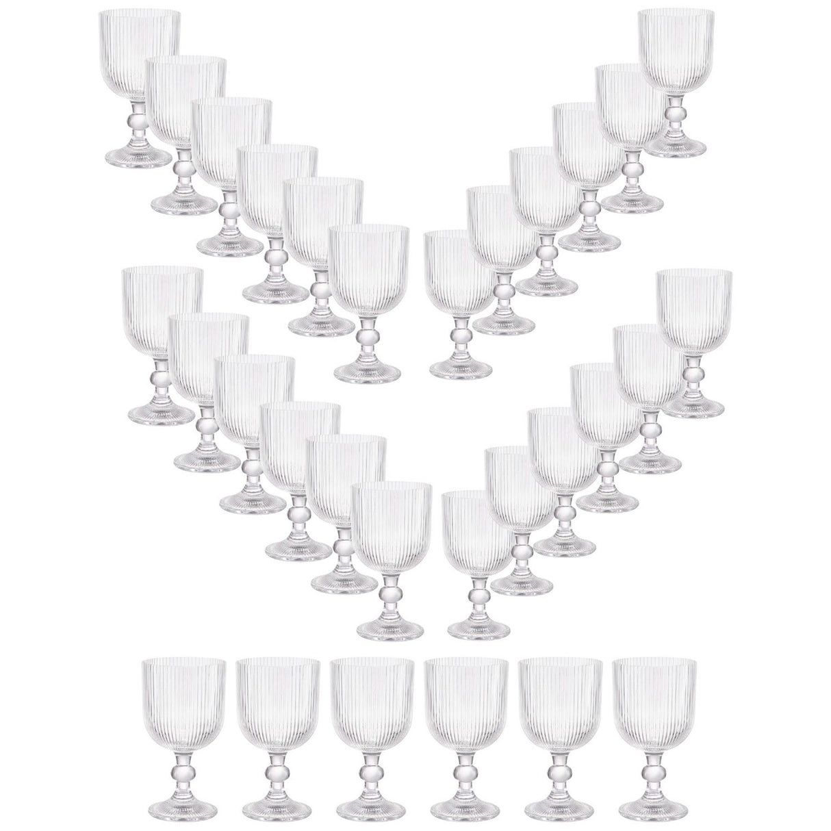 Set 30 Copas Vino Talladas 360mL Lisa Allegra De Vidrio