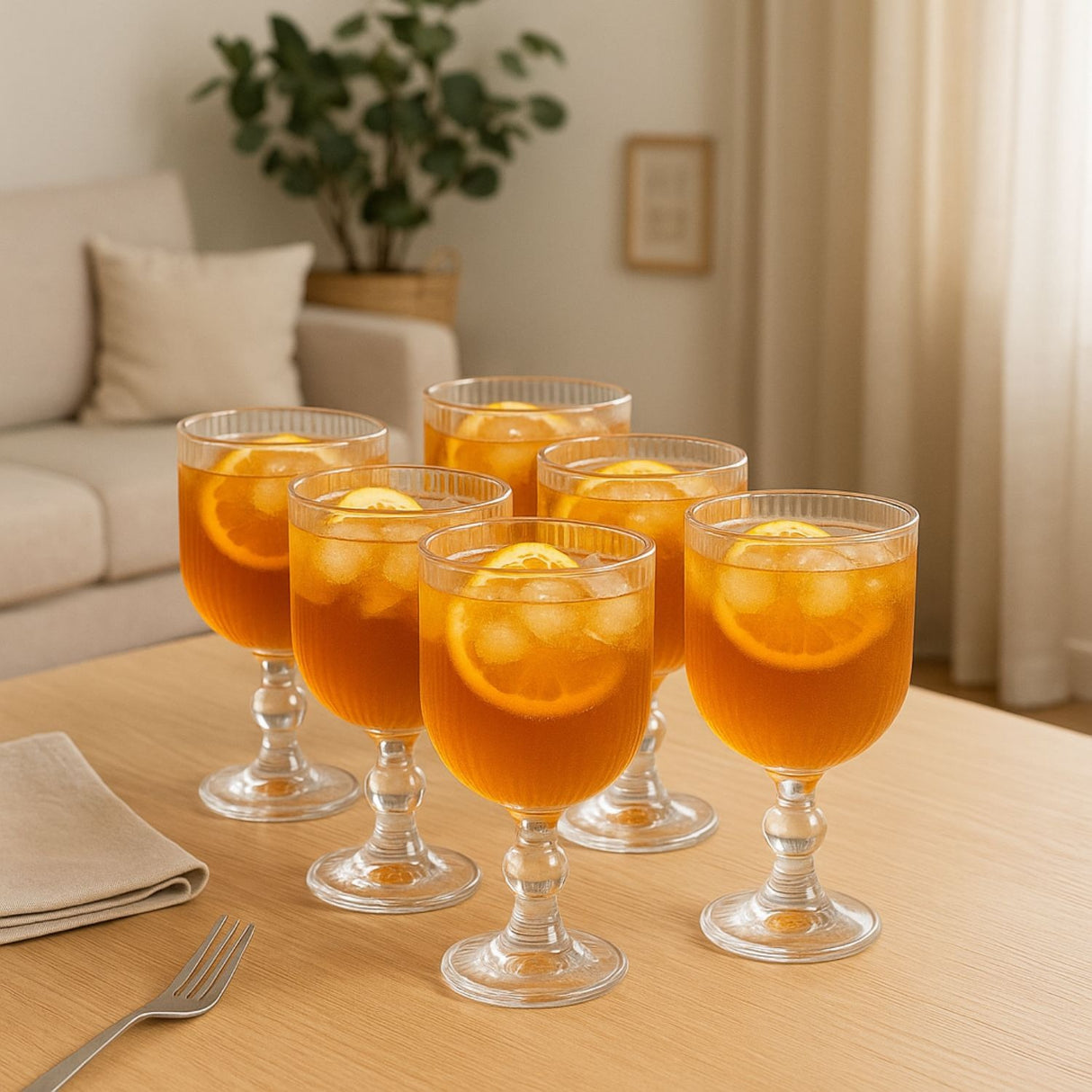 Set 30 Copas Vino Talladas 360mL Lisa Allegra De Vidrio