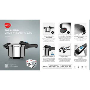 Olla A Presion 8L Acero Inoxidable Orion Pressure Wens