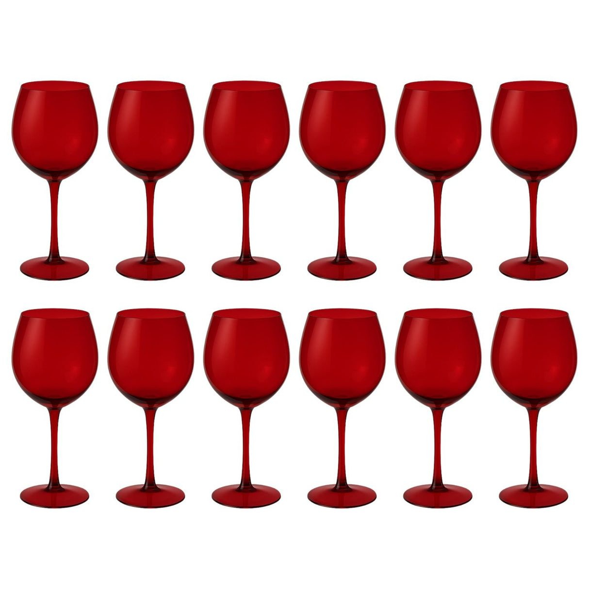 Set 12 Copas Gin Full Color Rojo 600mL Allegra De Vidrio