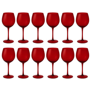 Set 12 Copas Gin Full Color Rojo 600mL Allegra De Vidrio