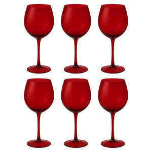 Set 12 Copas Gin Full Color Rojo 600mL Allegra De Vidrio