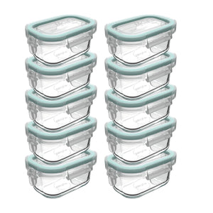 Set 10 Contenedor Hermetico Allegra Vidrio 150mL Rectangular