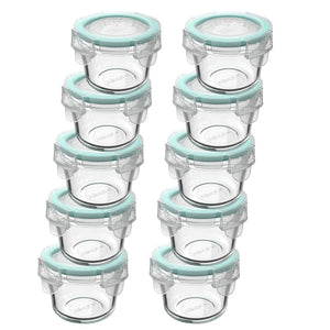 Set 10 Contenedores Hermeticos 165mL Redondos Vidrio Allegra