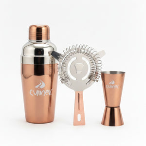 Set 3 Piezas Coctelería Acero Inoxidable Cobre 350ml
