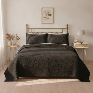 Cubrecama Quilt 2 Plazas Negro Wonder Collection Martine