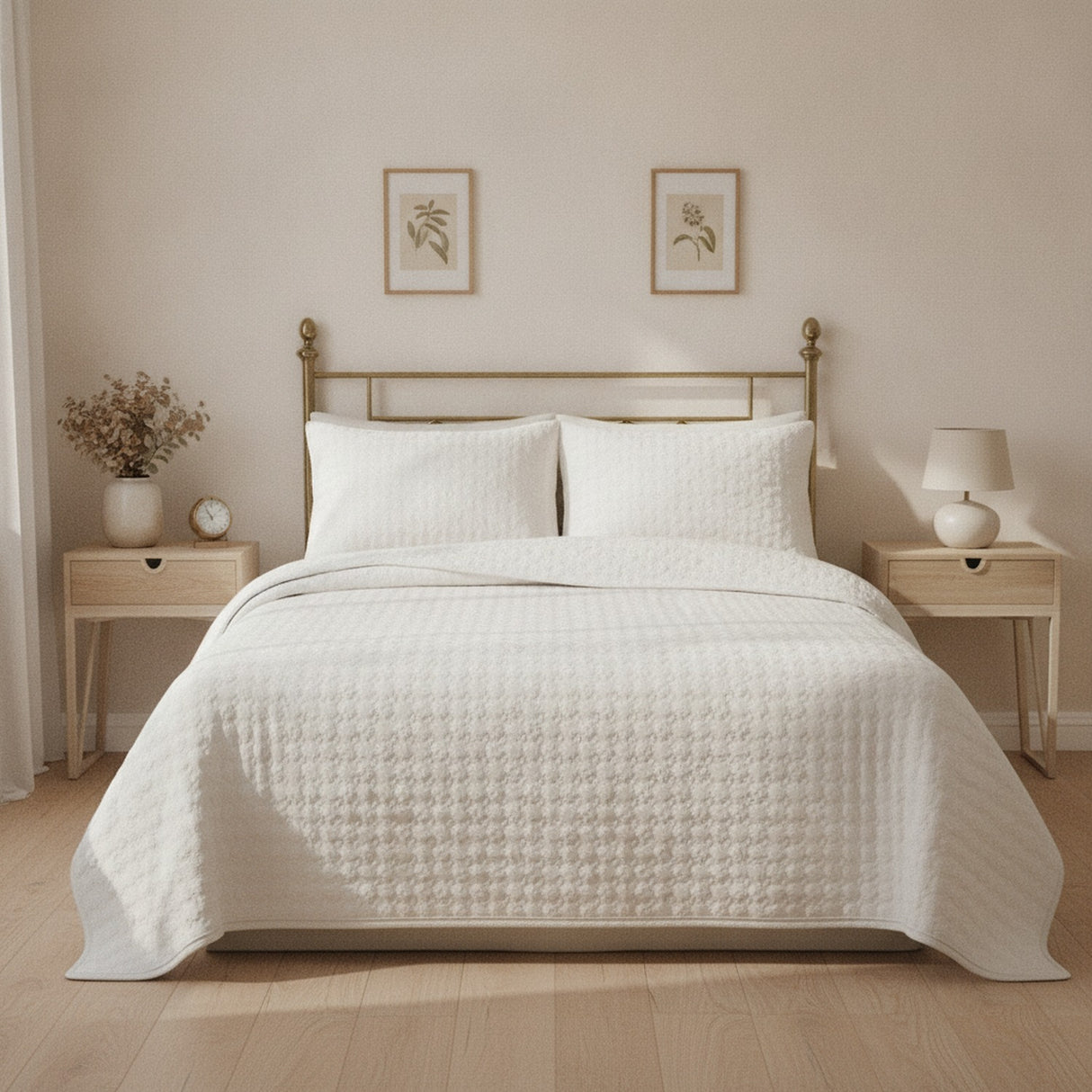 Cubrecamas Quilt 2 Plazas Blanco Deluxe Collection
