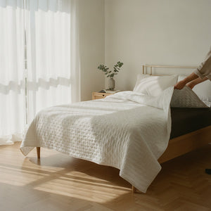 Cubrecamas Quilt 1.5 Plazas Blanco Deluxe Martiné