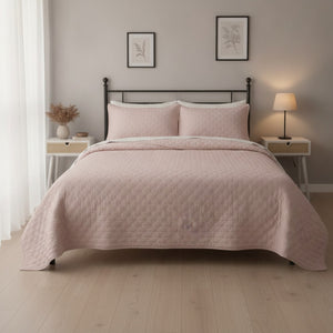 Cubrecamas Quilt 2 1/2 Plazas Rosa Deluxe Collection