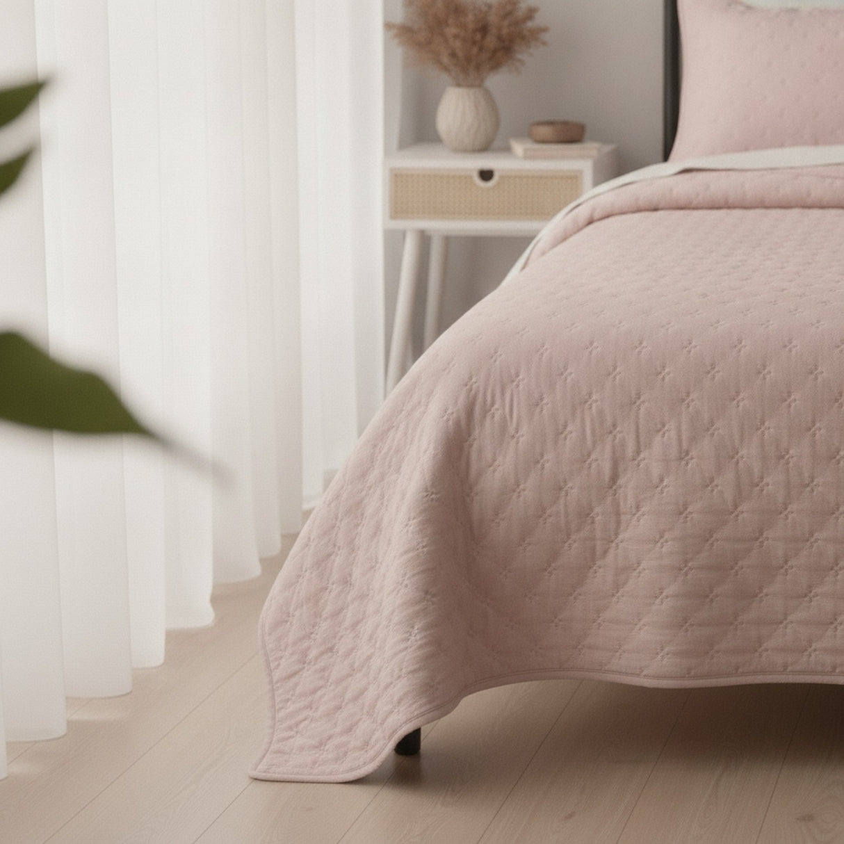 Cubrecamas Quilt 2 1/2 Plazas Rosa Deluxe Collection
