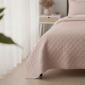 Cubrecamas Quilt 2 1/2 Plazas Rosa Deluxe Collection
