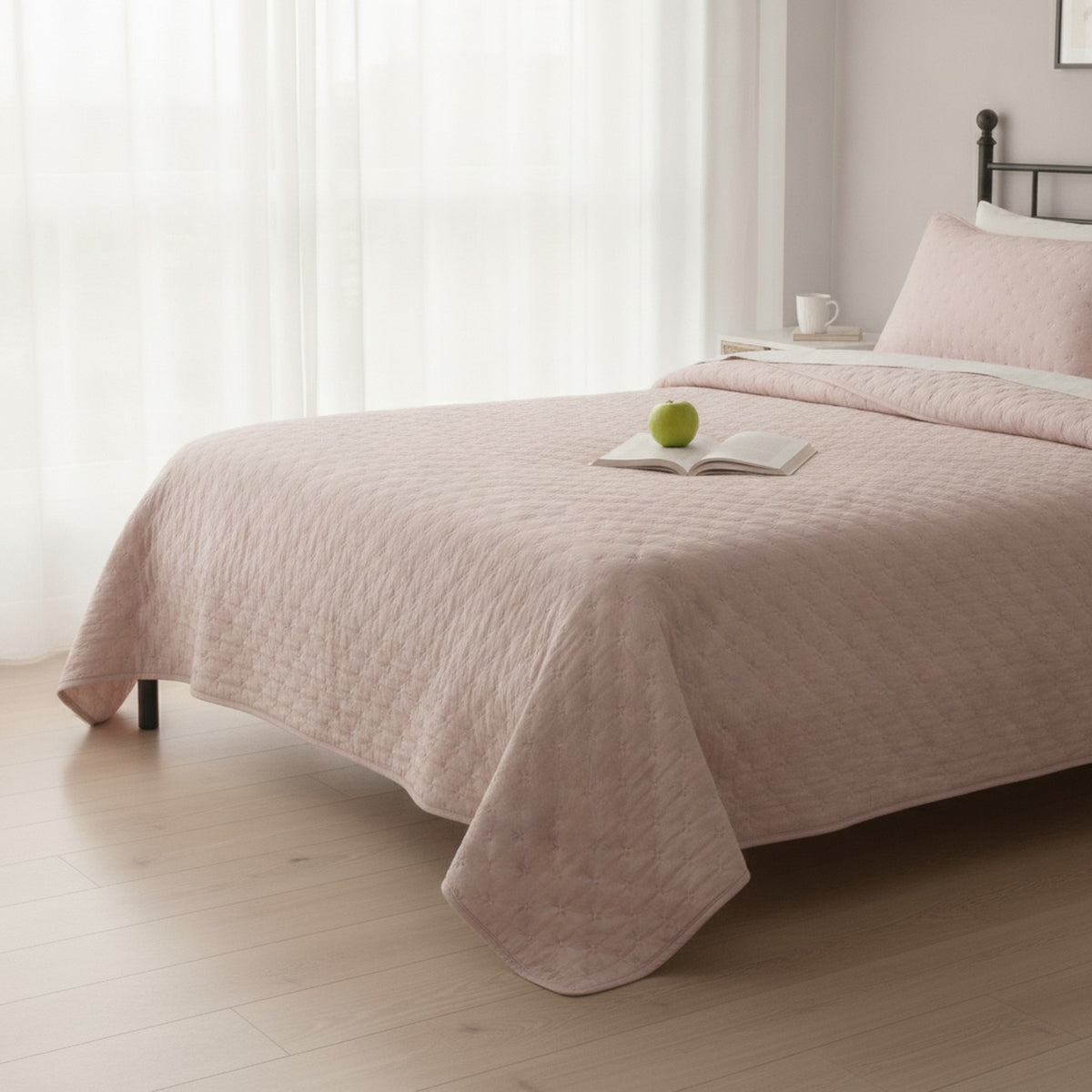 Cubrecamas Quilt 2 1/2 Plazas Rosa Deluxe Collection