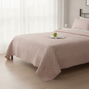 Cubrecamas Quilt 2 1/2 Plazas Rosa Deluxe Collection