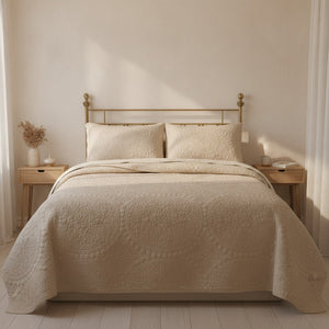 Cubrecamas Quilt 2 Plazas Beige Wonder Collection