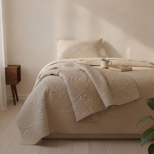 Cubrecamas Quilt 2 Plazas Beige Wonder Collection