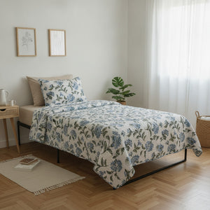 Cubrecamas Quilt Flowers Collection King 250x240cm Azul