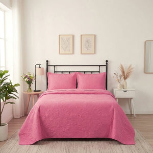 Cubrecamas Quilt 2 Plazas Wonder Collection Coral