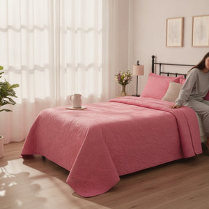 Cubrecamas Quilt 2 Plazas Wonder Collection Coral