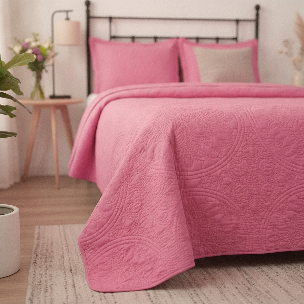 Cubrecamas Quilt 2 Plazas Wonder Collection Coral