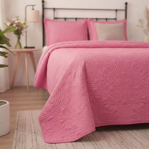 Cubrecamas Quilt 2 Plazas Wonder Collection Coral