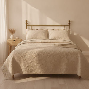 Cubrecamas Quilt 1,5 Plazas Wonder Collection Beige
