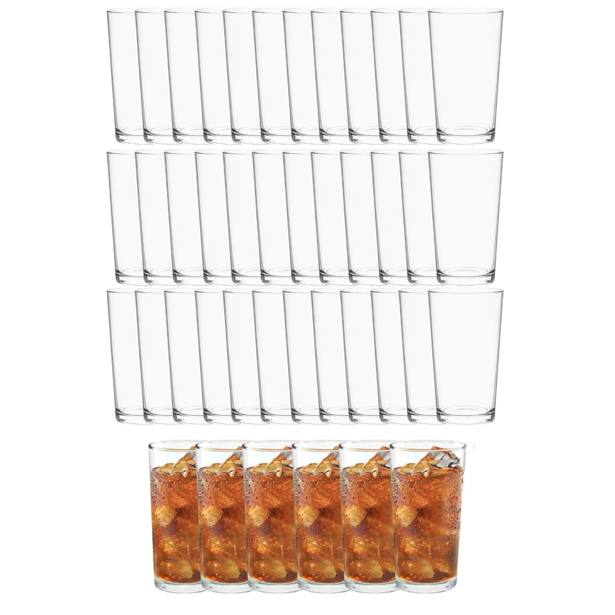 Set 42 Vasos Atlanta 258mL Vidrio Celebraciones Largo