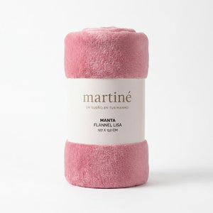 Manta Frazada Polar Flannel Lisa Rosa Pastel Martine 127x152cm
