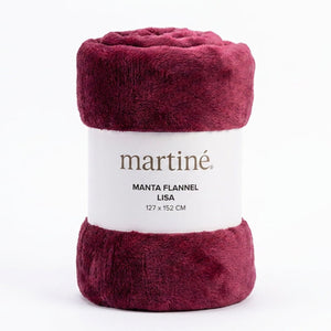 Manta Frazada Polar Flannel Lisa Burdeo Tinto Martine 127x152cm