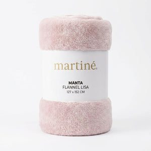 Manta Frazada Polar Flannel Lisa Rosa Palido Martine 127x152cm