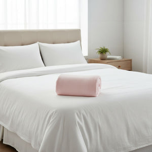 Manta Frazada Polar Flannel Lisa Rosa Palido Martine 127x152cm