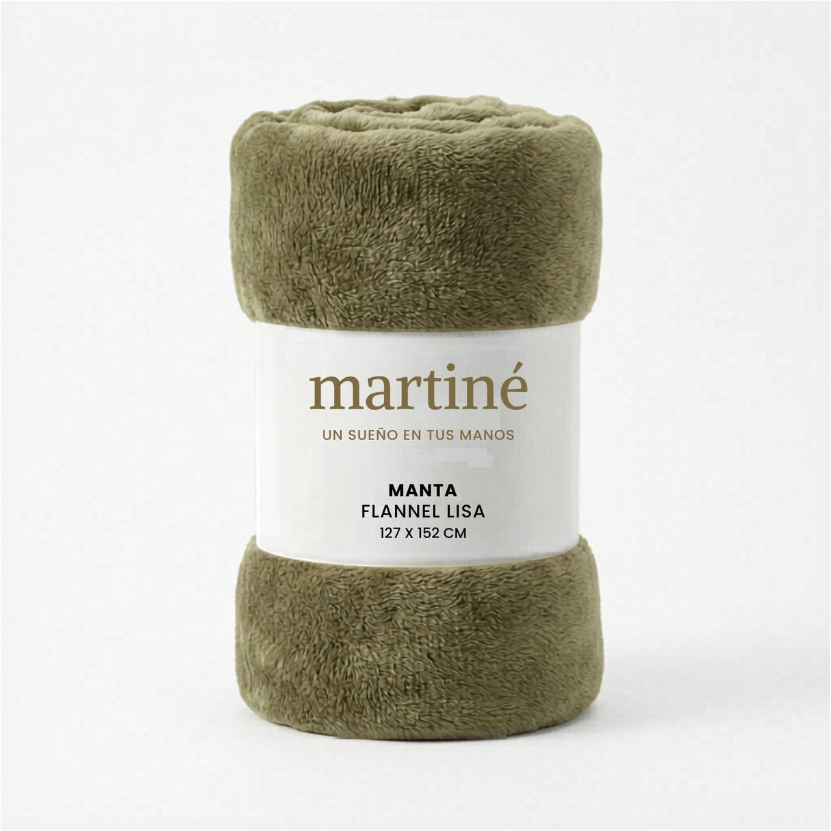 Manta Frazada Polar Flannel Lisa Verde Olivo Martine 127x152cm