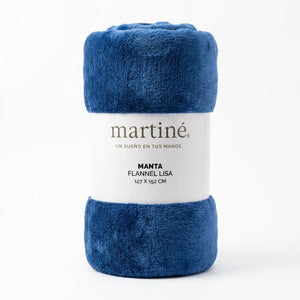 Manta Frazada Polar Flannel Lisa Azul Profundo Martine 127x152cm