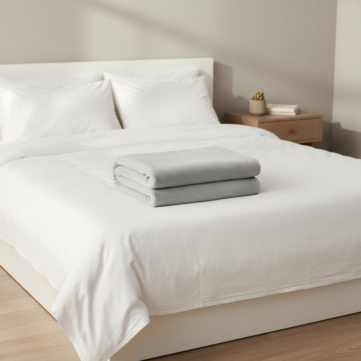 Manta Frazada Polar Flannel Lisa Gris Palido Martine 127x152cm