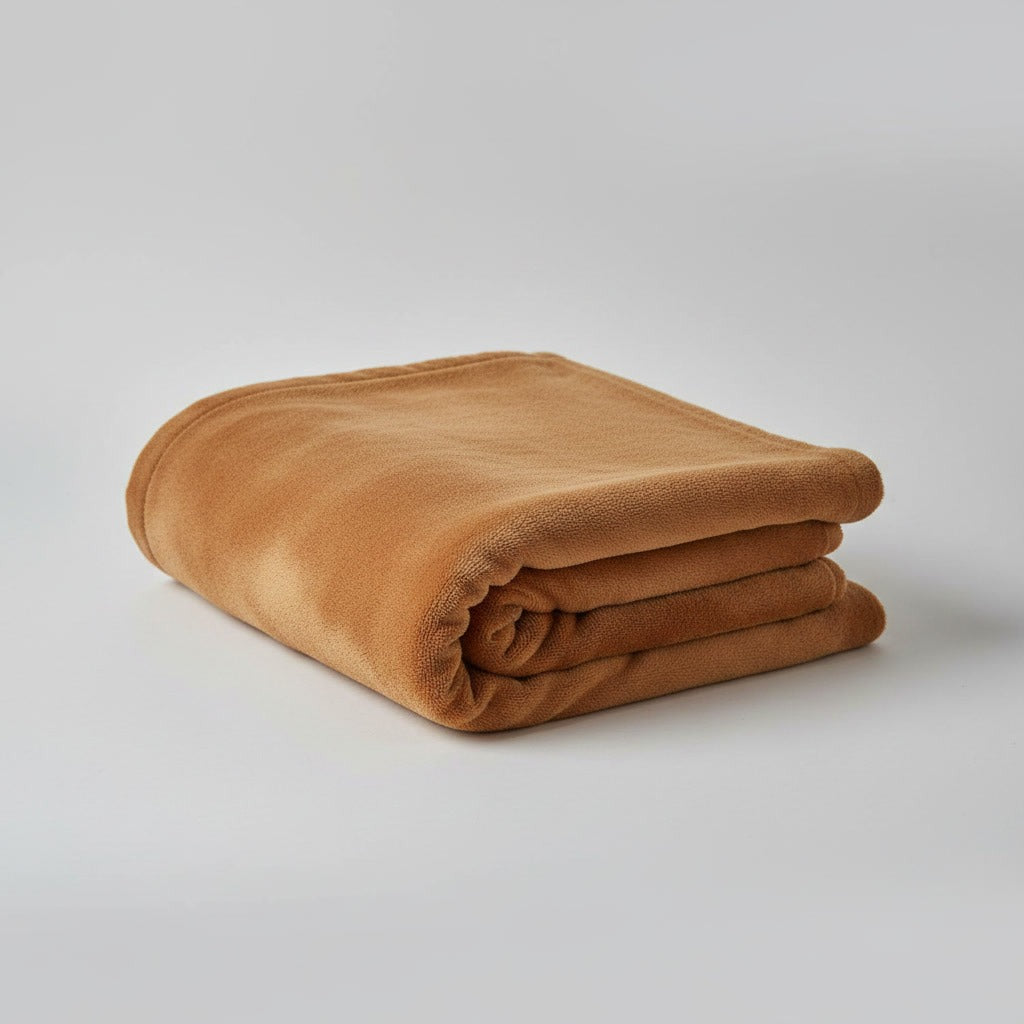 Manta Frazada Polar Flannel Lisa Beige Martine 127x152cm