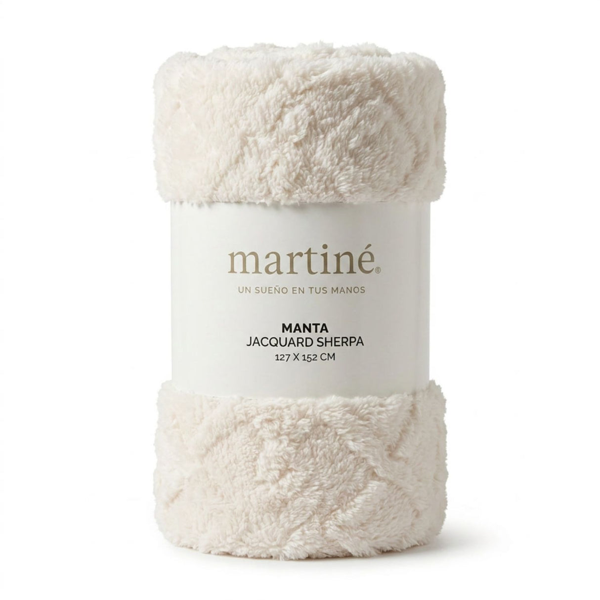 Manta Jacquard Polar Sherpa Martiné Blanco Invierno 127x152cm