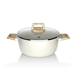 Batería Cocina 14 Piezas Aluminio Antiadherente Flow Crema