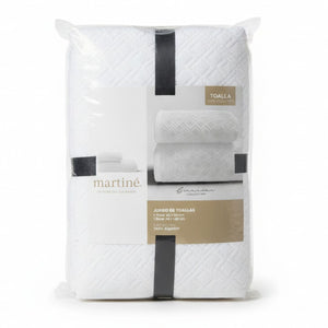 Set Toallas Baño Mano Blanco 100% Algodón Martité