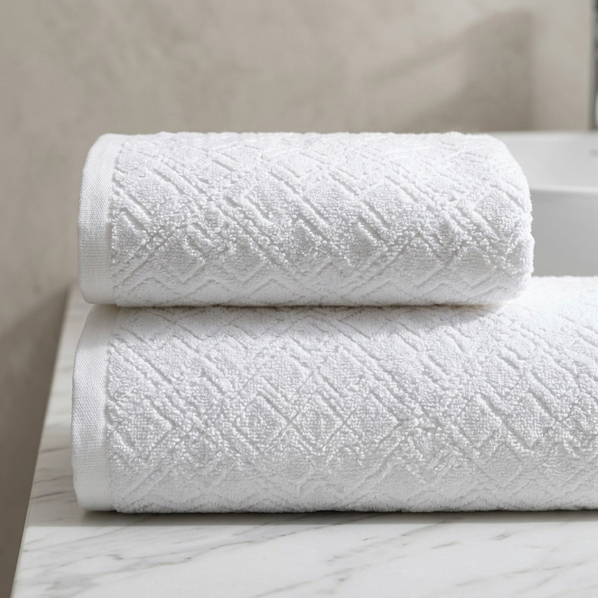 Set Toallas Baño Mano Blanco 100% Algodón Martité