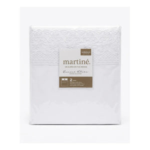Juego Sabanas 2 Plazas Martine Vanessa 144 Hilos Blanco