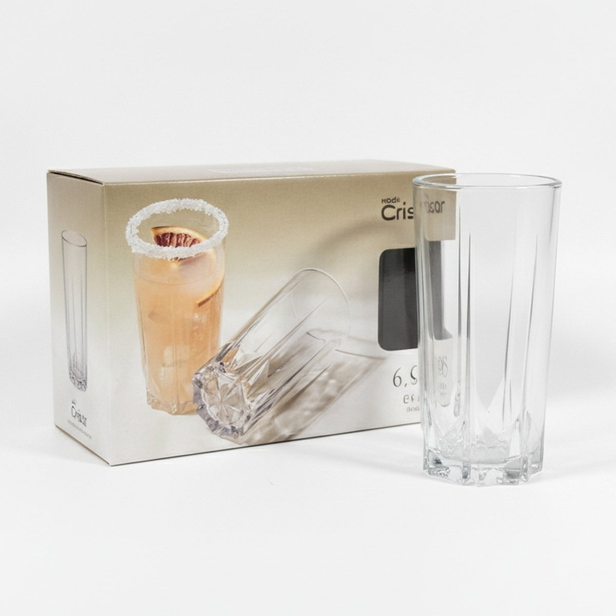Set 6 Vasos Altos Creta Cristar 414mL