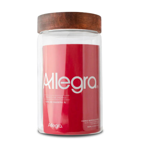 Frasco de Vidrio de 1L con Tapa de Madera-1