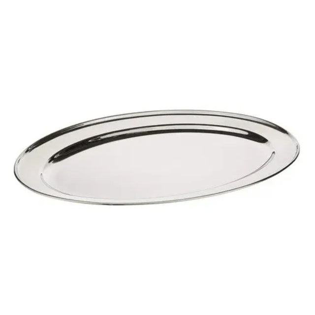 Bandeja Plato Oval Acero Inoxidable Para Servicio 30cm Plateado-1