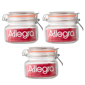 Set 3 Frascos Vidrio Con Tapa Hermetica De 500mL Allegra. Perfectos para conservar alimentos frescos y organizados. ¡Compra ahora y optimiza tu cocina!-1-1
