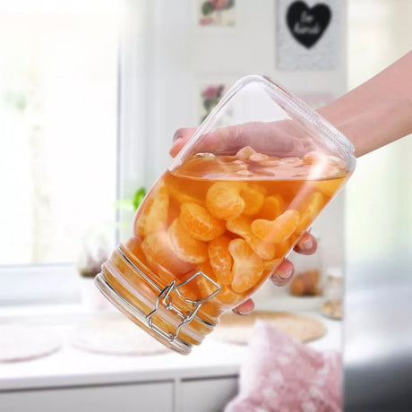 Set 2 Frascos Con Tapa Hermetica 500mL + 1000mL Allegra. Perfectos para conservar tus alimentos frescos y organizados. ¡Compra ahora y optimiza tu cocina!-1-2